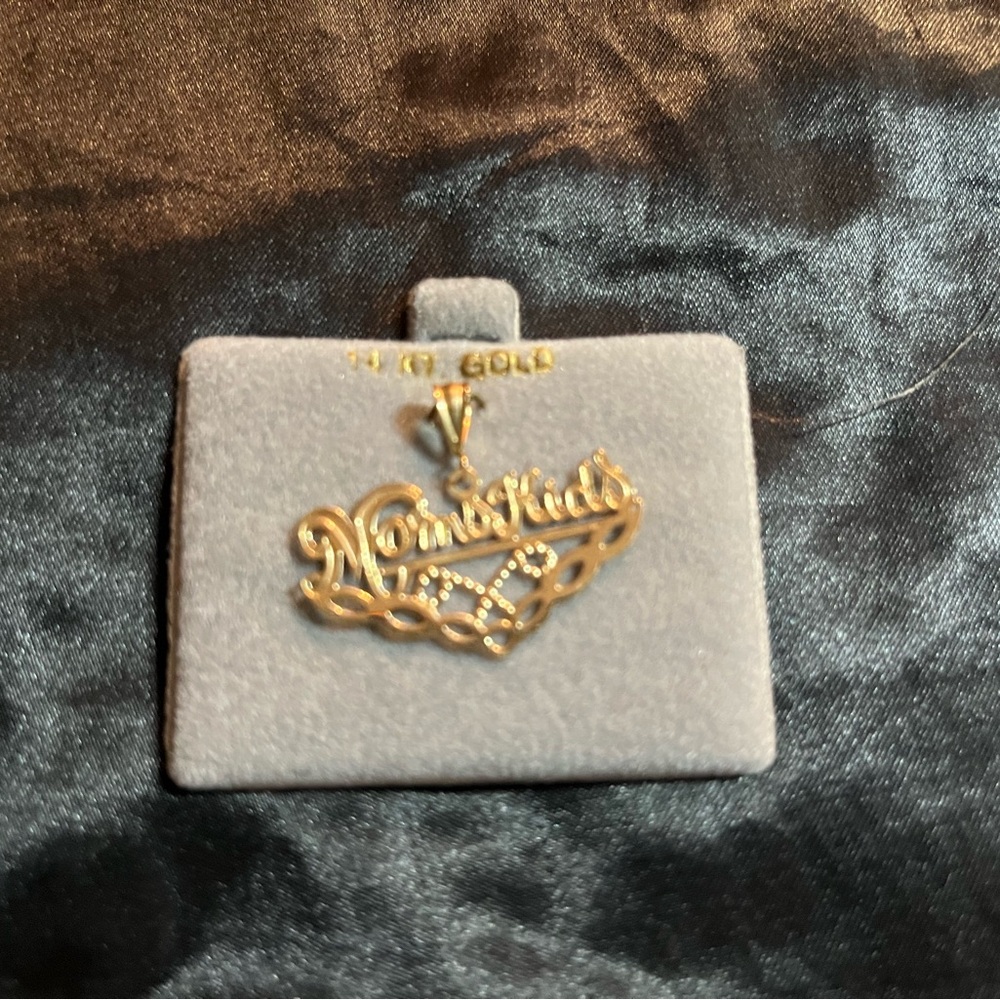 14K-Gold Mom's Kids Heart Brooch. Just add birthstones or figurines. REAL GOLD. - Picture 2 of 4